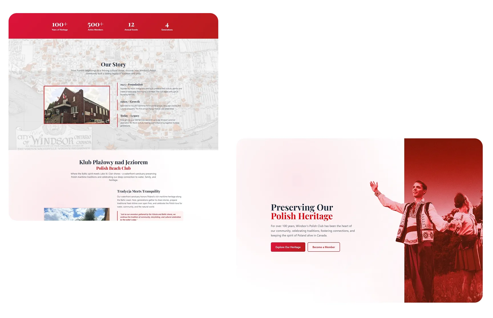 Two Screen shots from the poilish club windsor site